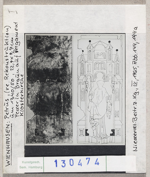 Vorschaubild Wienhausen: Klosterkirche, Petrus, rechts Rekonstruktion 